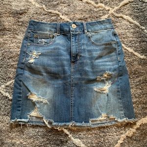 Curvy HighRise Mini Jean Skirt